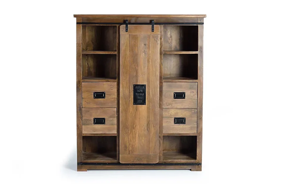 Vaisselier en bois manguier et métal