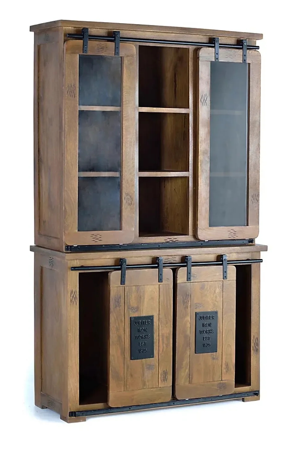 Vaisselier en bois manguier et métal