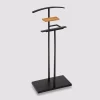 Valet avec vide poche 5Five H. 114,3 cm métal noir et bambou