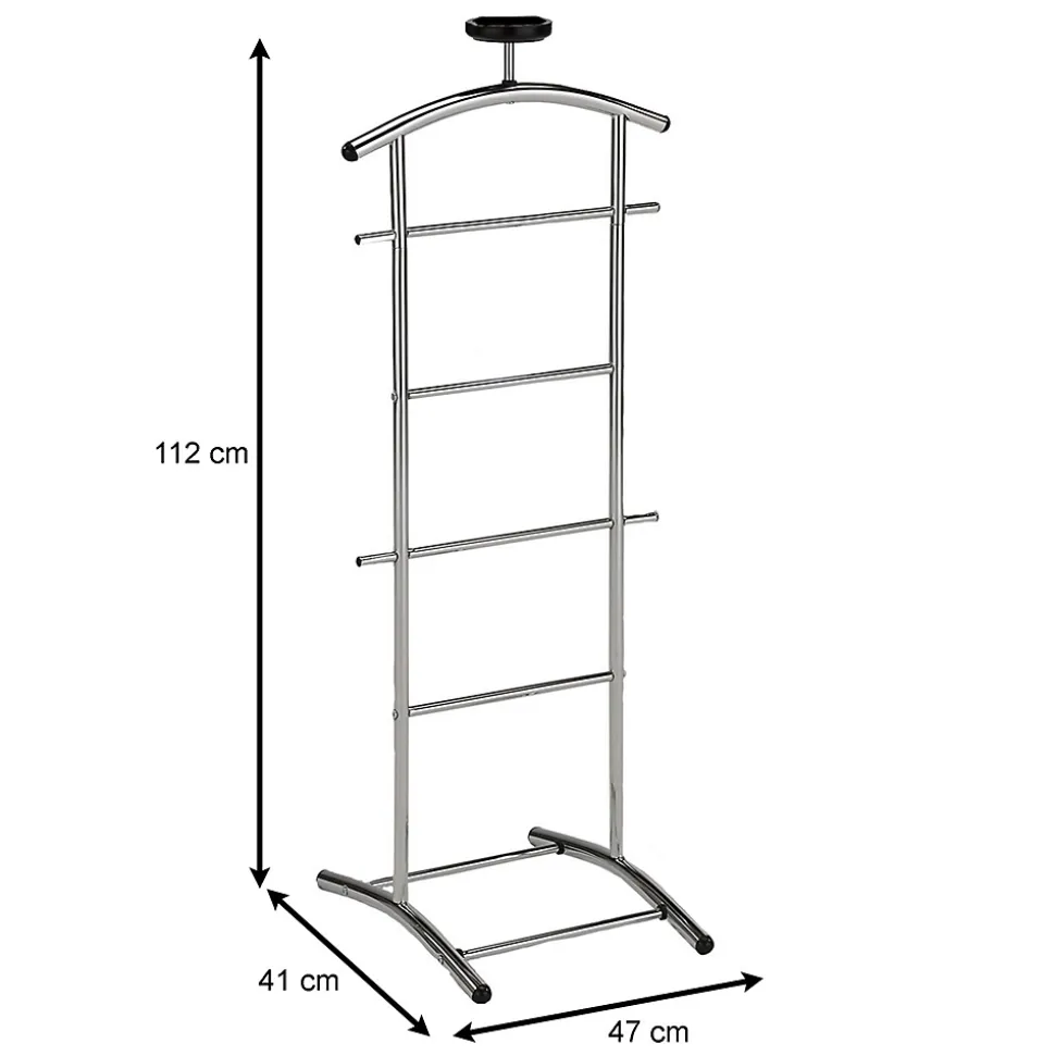 Valet de chambre ATRIX chevalet de nuit portant pour vêtements, structure en métal chromé