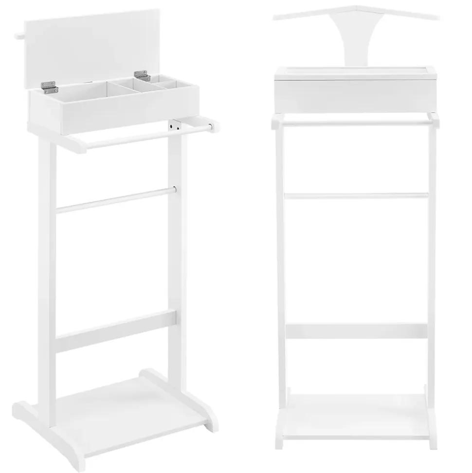 Valet de chambre Lulboll avec boîte ouvrable bois de pin blanc en.casa