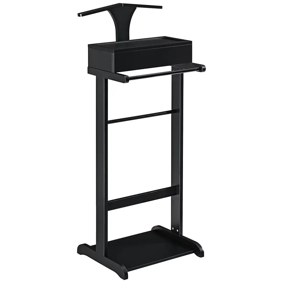 Valet de chambre Lulboll avec boîte ouvrable bois de pin noir en.casa