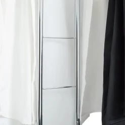 Valet de chambre valet de nuit CAMILO chevalet de nuit avec cintre pour veste et portant pour pantalons, en métal chromé