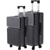 Valise 2 Pièces, Coque Rigide En Abs, Serrure à Combinaison Tsa Et Poignée Télescopique, Noire