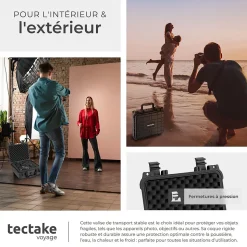 Valise Etanche pour Appareil Photo en coque dure robuste légère noir
