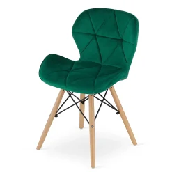 Valora YURO Ensemble de table moderne avec pieds en hêtre MDF blanc pour salle à manger x4