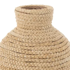 Vase en rotin tressé rond (44x44x52 cm - Naturel)
