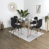 VERANA - Ensemble Table en Verre + 4 Chaises PP Noir