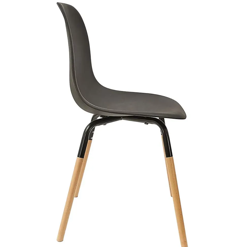 VERANA - Ensemble Table en Verre + 4 Chaises PP Noir