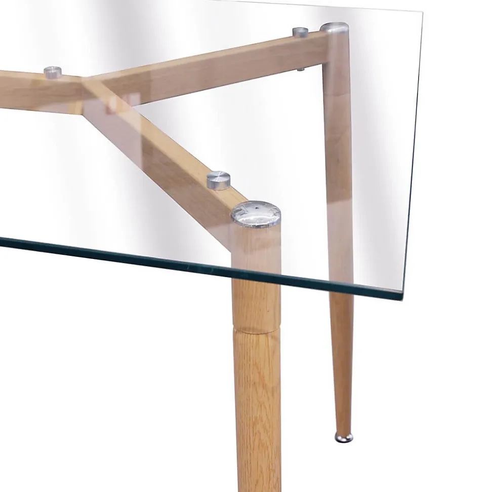 VERANA - Ensemble Table en Verre + 4 Chaises PP Noir