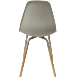 VERANA - Ensemble Table en Verre + 4 Chaises PP Gris