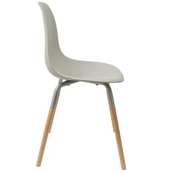 VERANA - Ensemble Table en Verre + 4 Chaises PP Gris