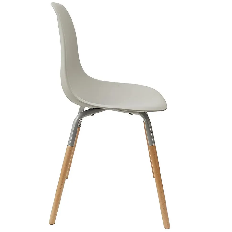 VERANA - Ensemble Table en Verre + 4 Chaises PP Gris