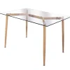 VERANA - Ensemble Table en Verre + 4 Chaises PP Blanc
