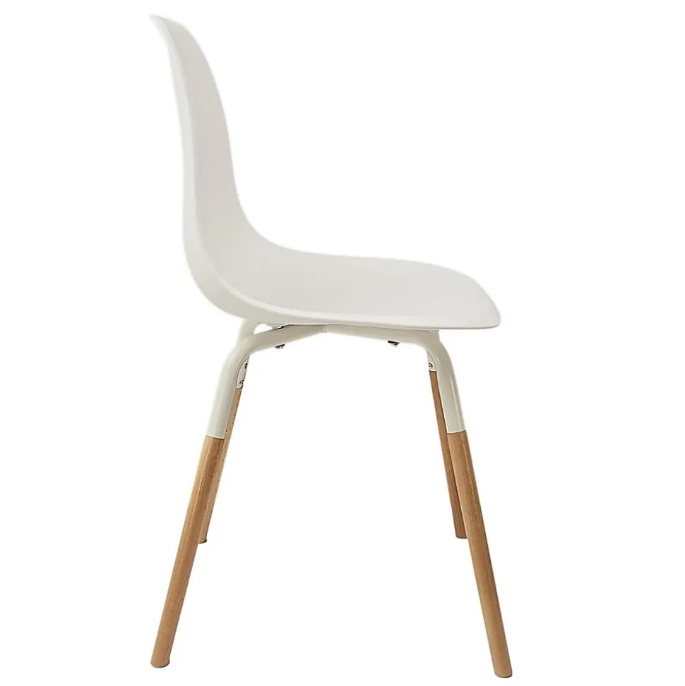 VERANA - Ensemble Table en Verre + 4 Chaises PP Blanc