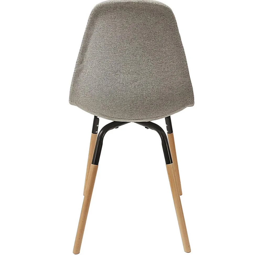 VERANA - Pack Table en Verre + 4 Chaises Gris Chiné Clair