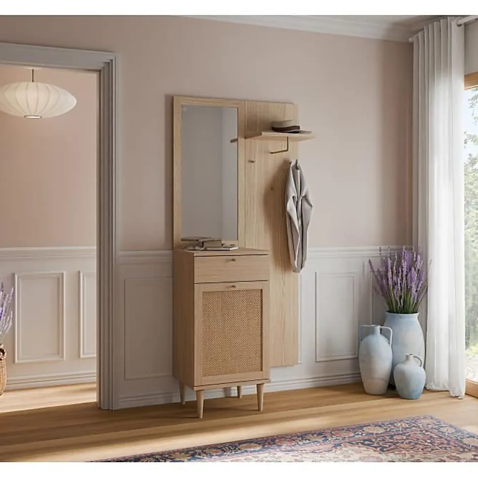 Vestiaire CALASETTA Chêne 1 porte 1 tiroir 90,4x41,4x198 cm