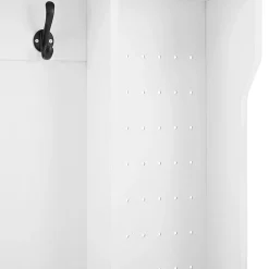 Vestiaire De Rangement - 6 Cintres, 1 Porte, 4 Casiers - Blanc,Mettre dans vestiaires