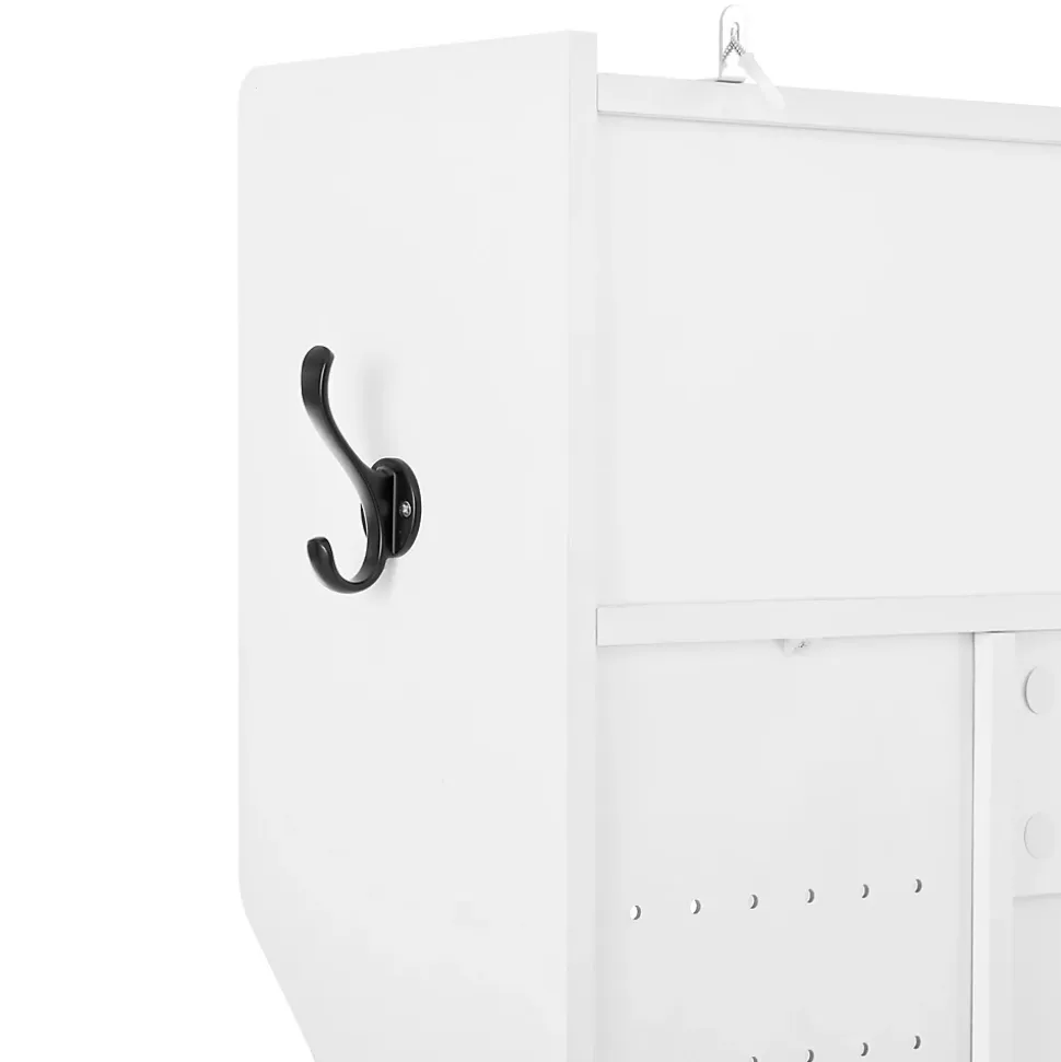 Vestiaire De Rangement - 6 Cintres, 1 Porte, 4 Casiers - Blanc,Mettre dans vestiaires