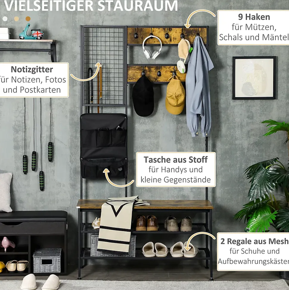 Vestiaire De Rangement - Brun Rustique, Robust - Mettre dans vestiaires