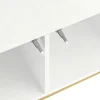 Vestiaire d'entrée Tout-en-Un, 2 Portes, Espace Chaussures, Meuble d'entrée, Panneau de Particules/Métal, Blanc, 78x38,5x180,5 cm