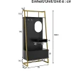 Vestiaire d'entrée Tout-en-Un, 2 Portes et Espace Chaussures, Meuble d'entrée, Panneau de Particules/Métal, Noir, 78x38,5x180,5 cm
