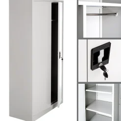 Vestiaire métallique comprenant 6 casiers et 1 penderie intégrée en Acier lâqué époxy