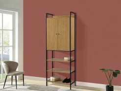 Vestiaire TAPORA - 2 portes, 3 étagères et 1 penderie - Coloris : Chêne et noir