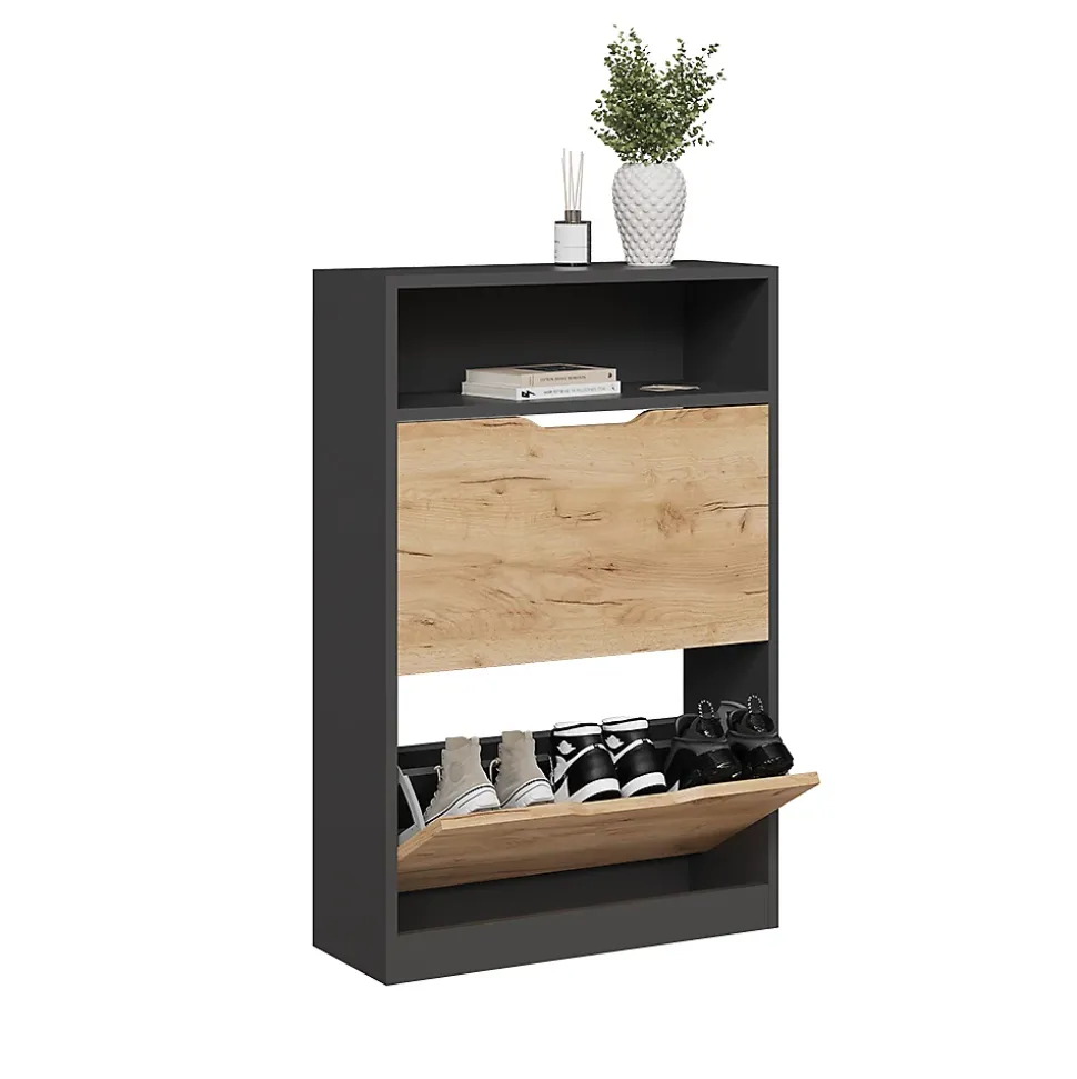 Vicco Anthracite/chêne doré 22x89.5cm avec 2 compartiments