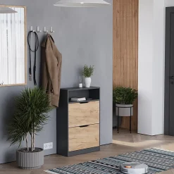 Vicco Anthracite/chêne doré 22x89.5cm avec 2 compartiments