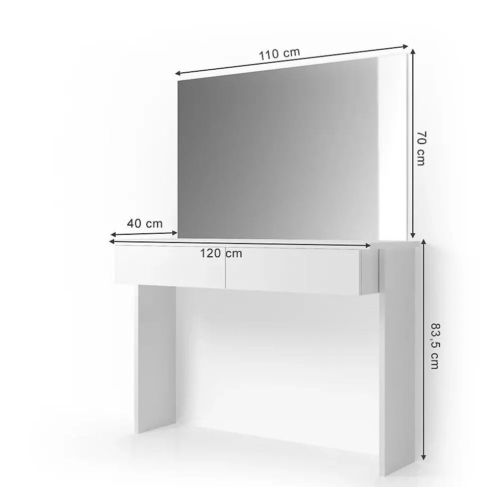 Vicco Coiffeuse Blanc 120 cm