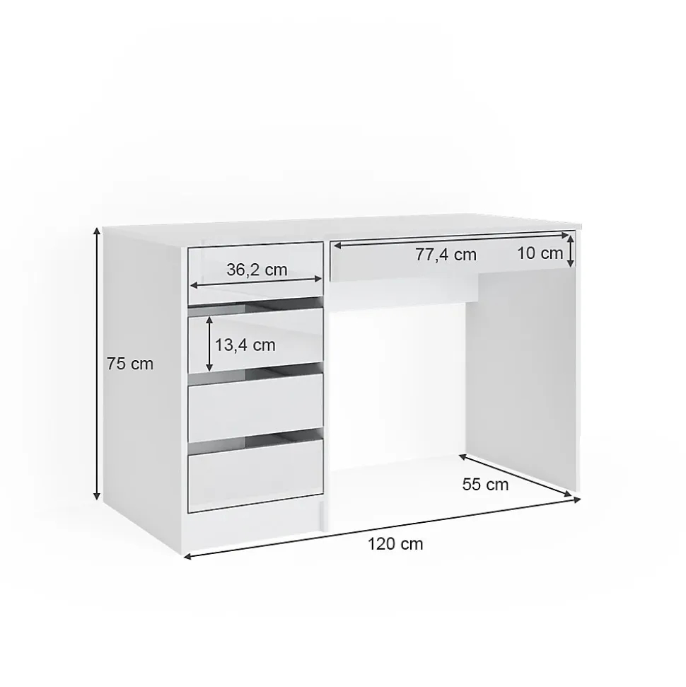 Vicco Coiffeuse Blanc 120cm