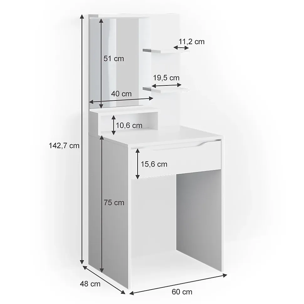 Vicco Coiffeuse Blanc, 60, cm