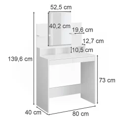 Vicco Coiffeuse Blanc 80 cm
