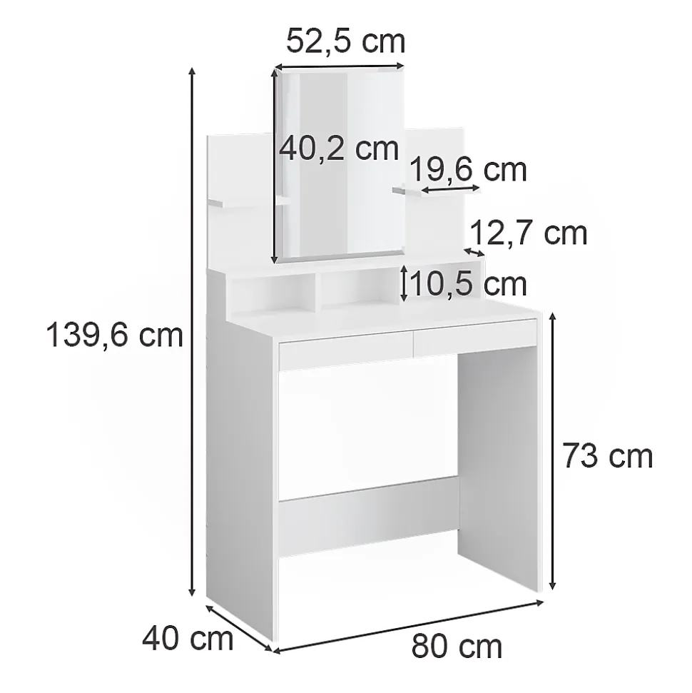 Vicco Coiffeuse Blanc 80 cm