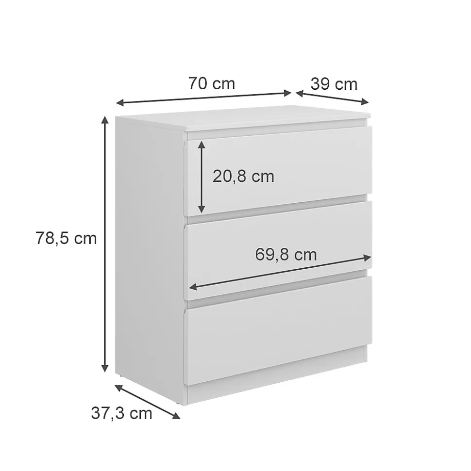 Vicco Commode Blanc 39 x 78.5 cm