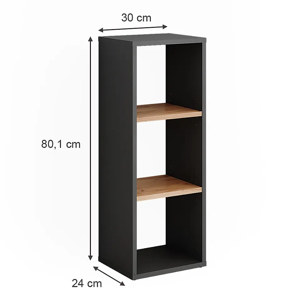 Vicco Armoire à chaussures Anthracite/chêne doré 30x80.1cm