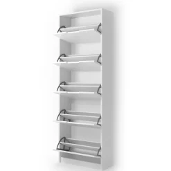 Vicco Armoire à chaussures Blanc 22x169cm 5 compartiments