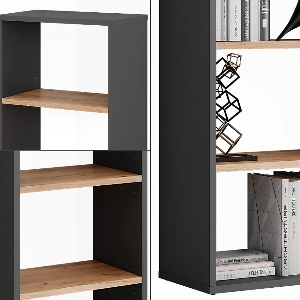 Vicco Armoire à chaussures Anthracite/chêne doré 40x80.1cm
