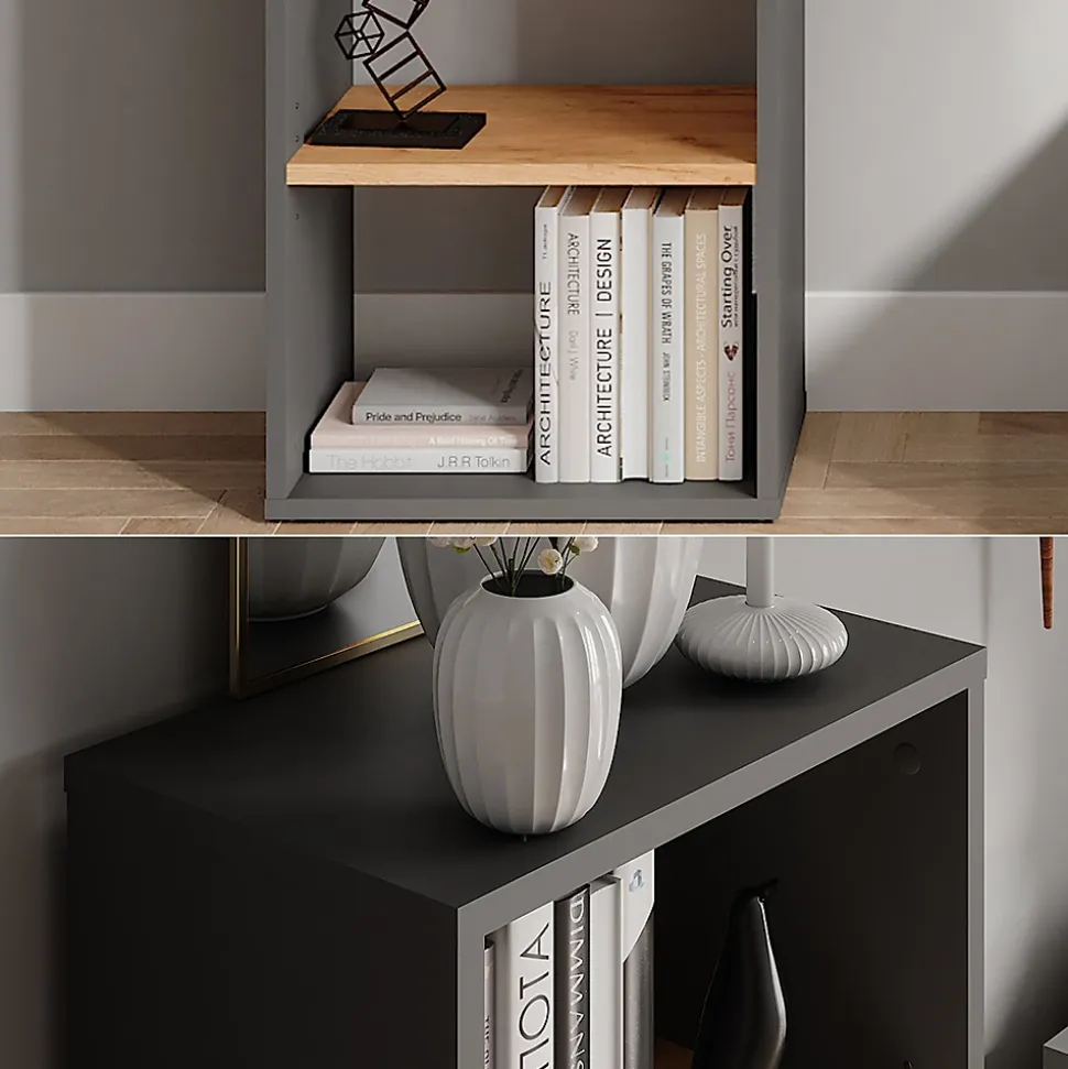 Vicco Armoire à chaussures Anthracite/chêne doré 40x80.1cm