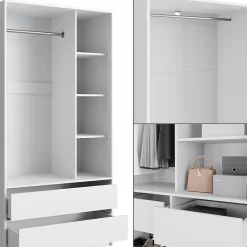 Vicco Armoire à vêtements Blanc 280x200cm Lot de 3