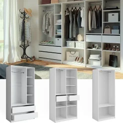 Vicco Armoire à vêtements Blanc 280x200cm Lot de 3