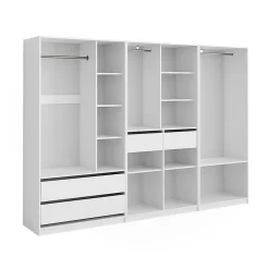 Vicco Armoire à vêtements Blanc 280x200cm Lot de 3