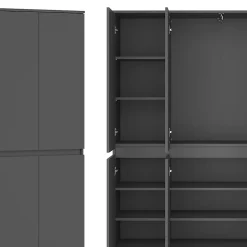 Vicco Armoire Anthracite 111x191.5cm avec 6 portes