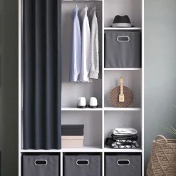 Vicco Armoire Blanc 38x178.1cm avec boîtes pliantes (grises)