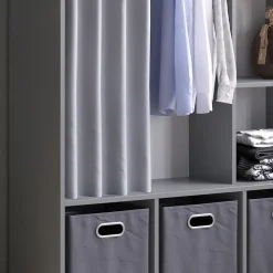Vicco Armoire Gris 38x178.1cm avec tringle à rideaux