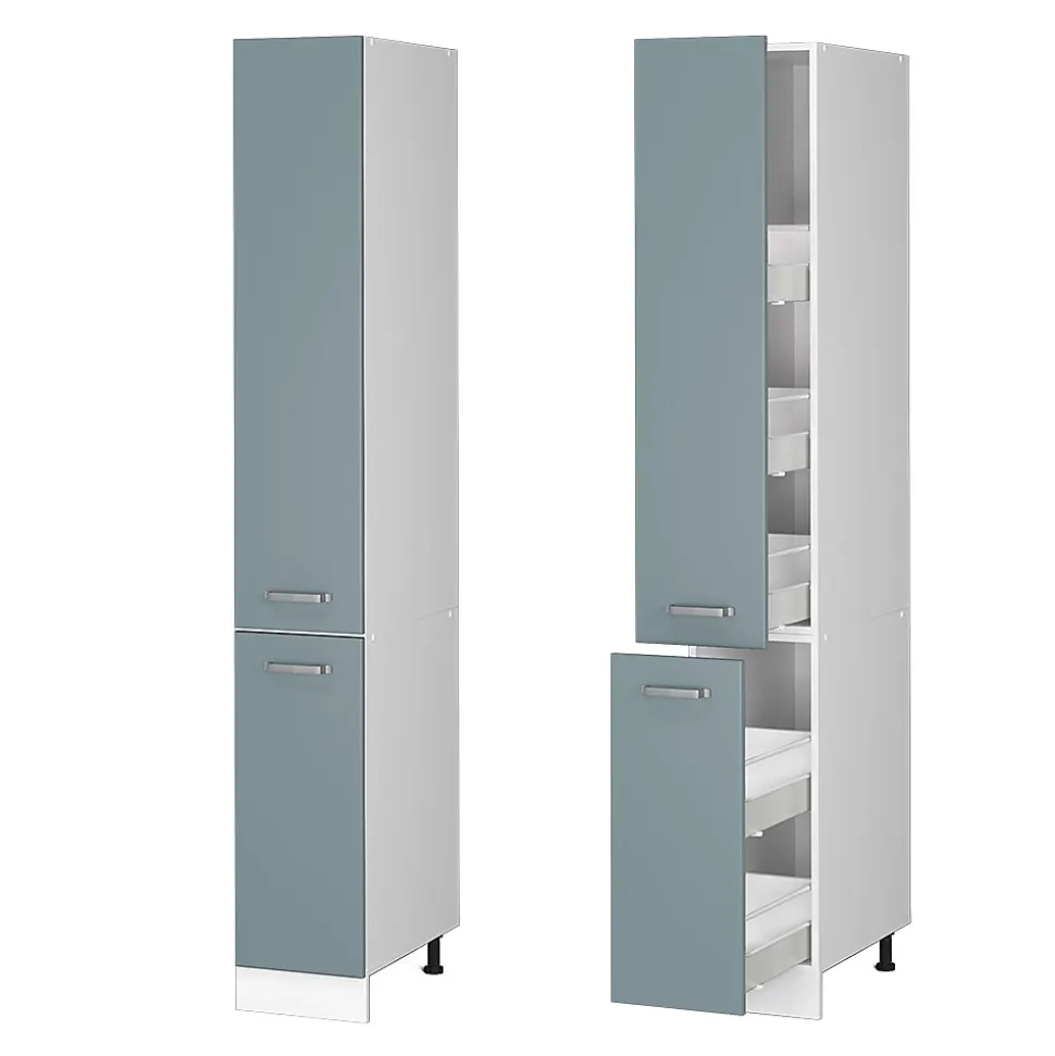 Vicco Armoire haute universelle Bleu-gris 30cm avec portes