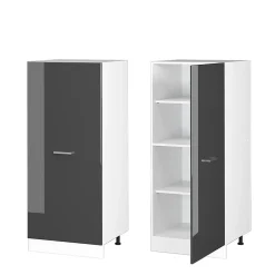 Vicco Armoire haute universelle Anthracite Haute brillance 60cm avec grande porte