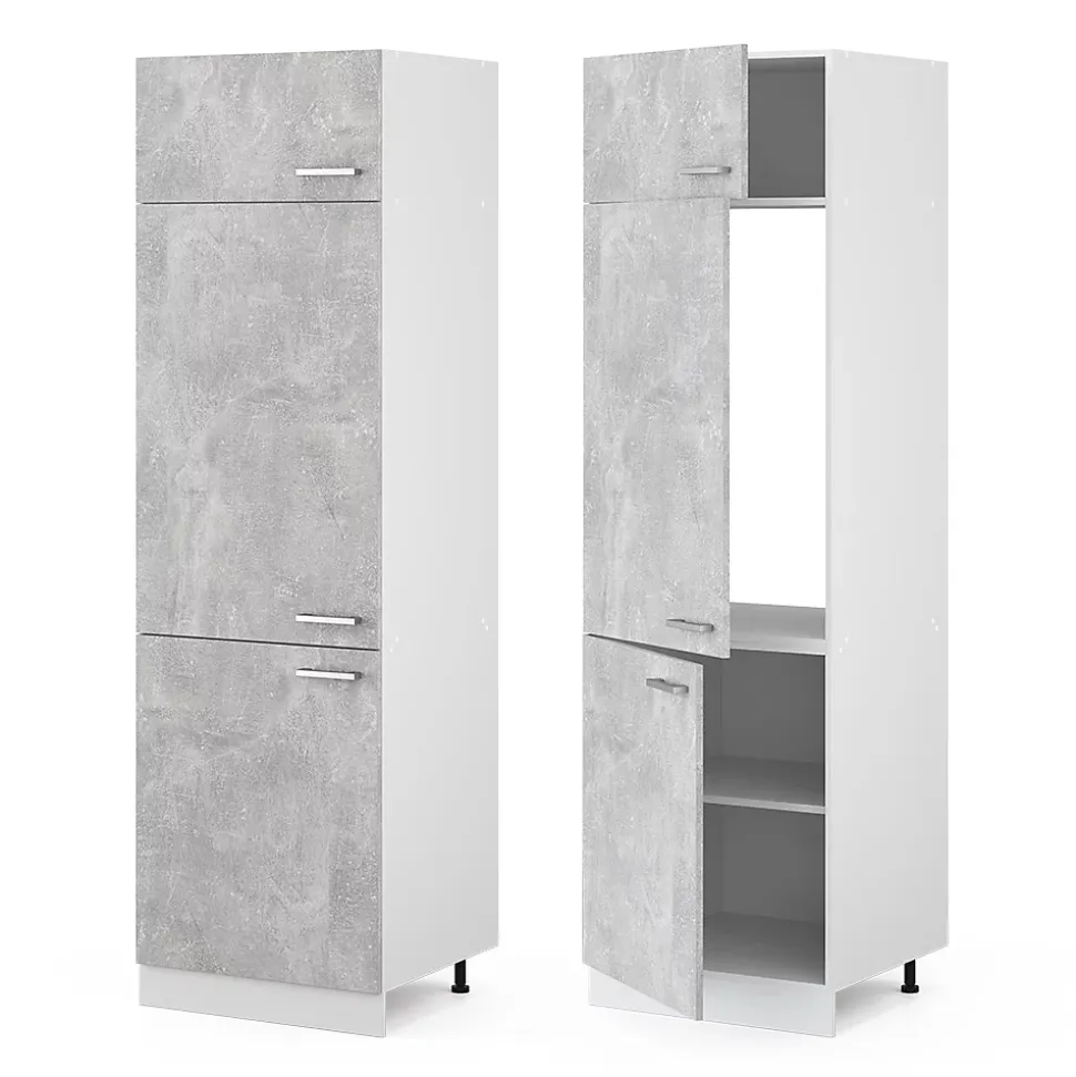 Vicco Armoire haute universelle Béton 60cm avec portes