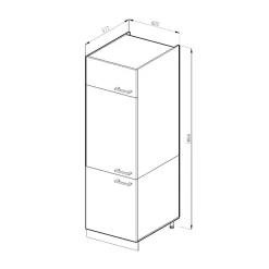 Vicco Armoire haute universelle Blanc Haute brillance 60cm avec portes